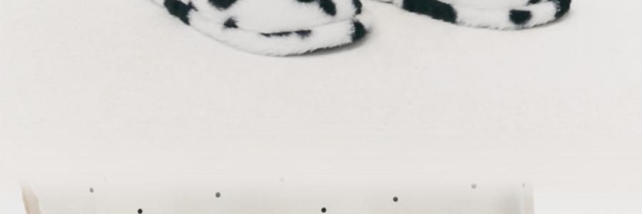 THE BEAST野獸派 家居熊貓嘭嘭毛絨拖鞋 可外穿室內鞋 黑白 260/100 40~41碼