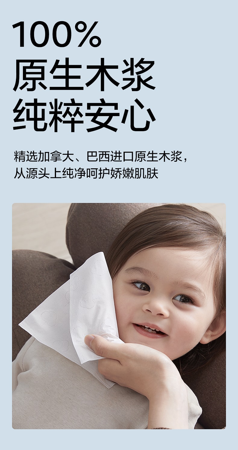 【中国直邮】Bc Babycare 137mm*190mm 80抽/包  抽取式保湿纸巾 熊柔巾婴儿保湿纸巾便携