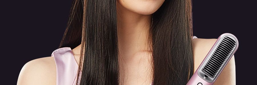 K·SKIN金米 無線直髮梳 負離子不傷發 便攜直髮捲髮兩用 電梳子防靜電直板夾 #紫色 KD382S【張柏芝代言】