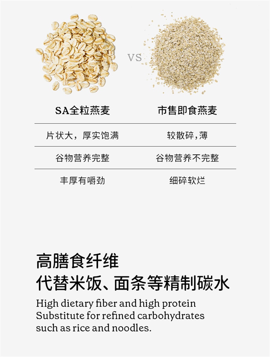 【中國直郵】soacai 麥片老式早餐澳洲純全粒燕麥片原味沖飲營養隔夜燕麥 全粒燕麥300g