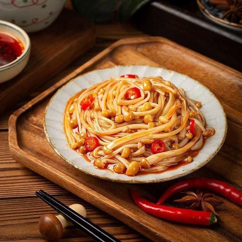  冬盛 辣金針菇 50g*5袋 菌菇脆金針菇下飯菜零食清淡開胃多口味休閒食品下酒菜【獨立包裝隨時隨地享受美味】