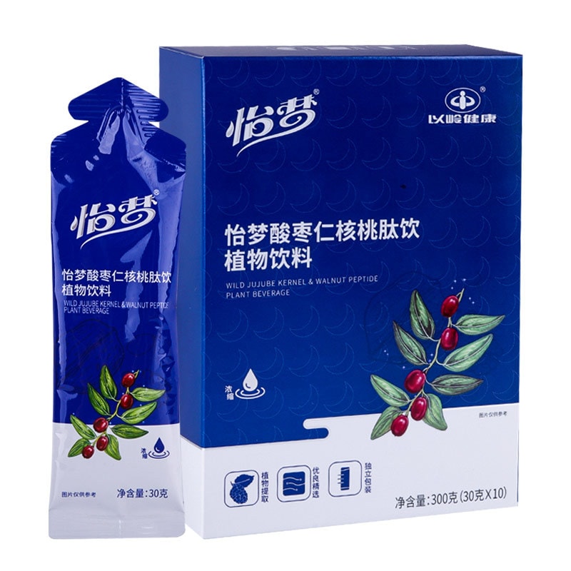 【中国直邮】以岭 酸枣仁核桃肽饮植物饮料 改善睡眠 30克*10条