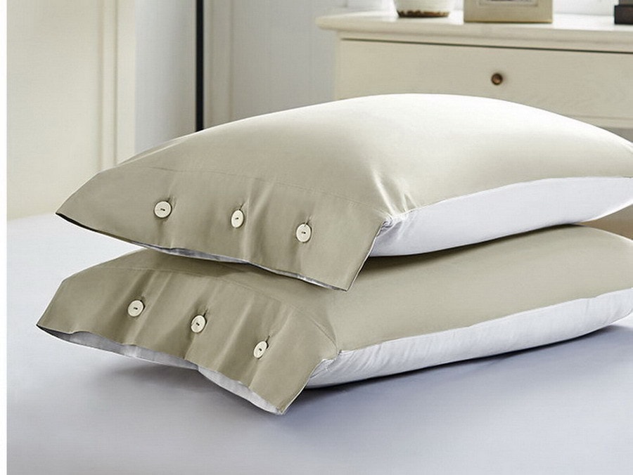 100% Egyptian Cotton 800 Thread Count Reversible 3 piece Duvet Cover Set White & Light grey Queen/King