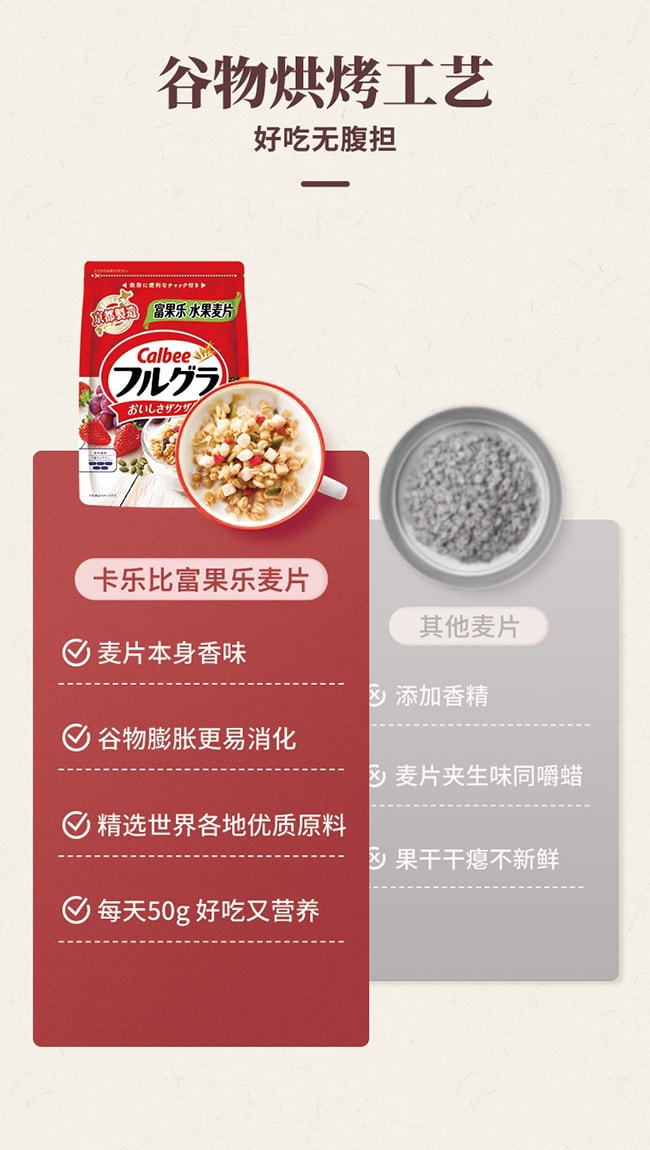 【日本直效郵件】CALBEE卡樂比 即食營養穀物早餐原味水果麥片380g