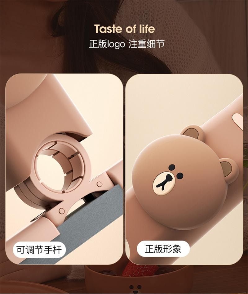 【中国直邮】 日本 LINE FRIENDS 布朗熊桌面迷你小型拖把免手洗可旋转拖布 小拖把1个