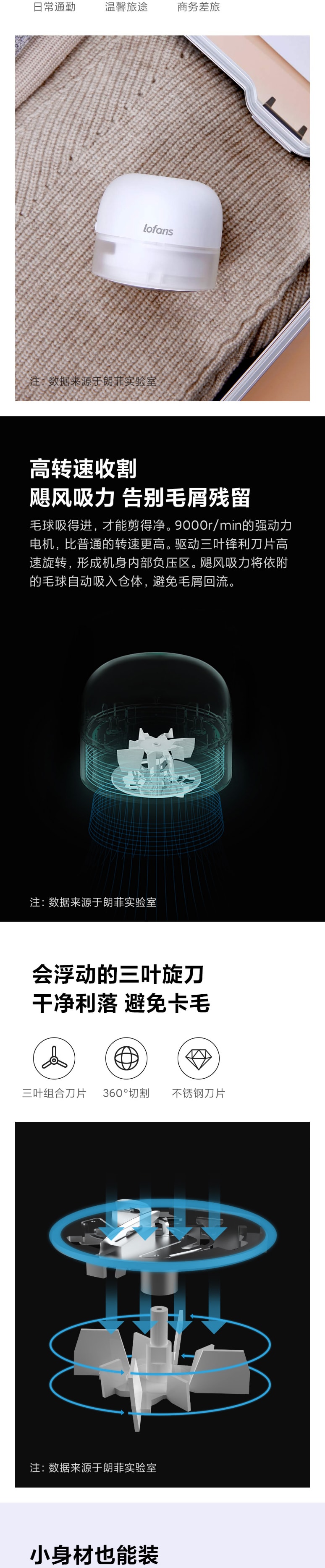 【中國直郵】小米有品朗菲 小巧便攜毛球修剪器 毛球修剪器(乾電池式)