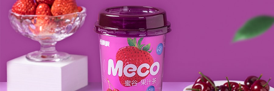 香飄飄 MECO 蜜穀果汁茶 櫻桃莓莓風味 400ml 夏季清爽冰飲 0脂肪