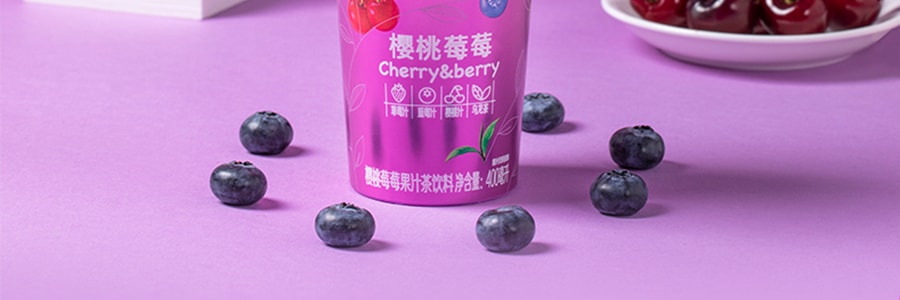 香飘飘 MECO 蜜谷果汁茶 樱桃莓莓味 400ml 夏季清爽冰饮 0脂肪