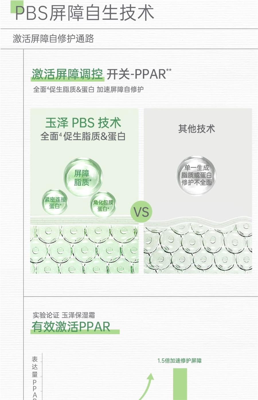 【中国直邮】 玉泽 皮肤屏障修护保湿霜 干敏肌改善泛红补水维稳50g/瓶