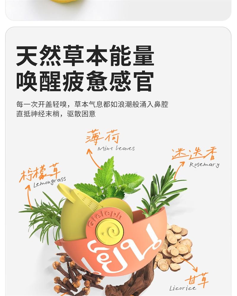 【中國直郵】 芝芝象 泰式草本精靈球鼻通 精油 香氛 醒腦 學生 防困 提神 開車 神器-滿杯百香果 1個