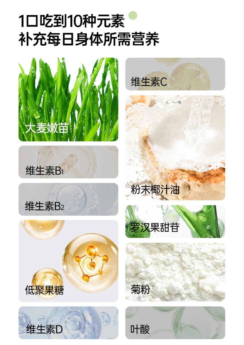 【中國直郵】 onlytree 益生元青汁 大麥若葉青汁粉 膳食纖維代餐粉 35g/盒