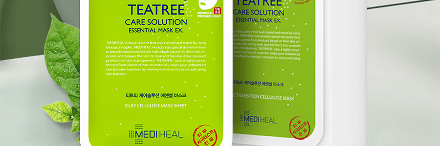 韓國MEDIHEAL美迪惠爾(可萊絲) 茶樹精華舒潤面膜針劑面膜 控油祛痘收毛孔 10片入