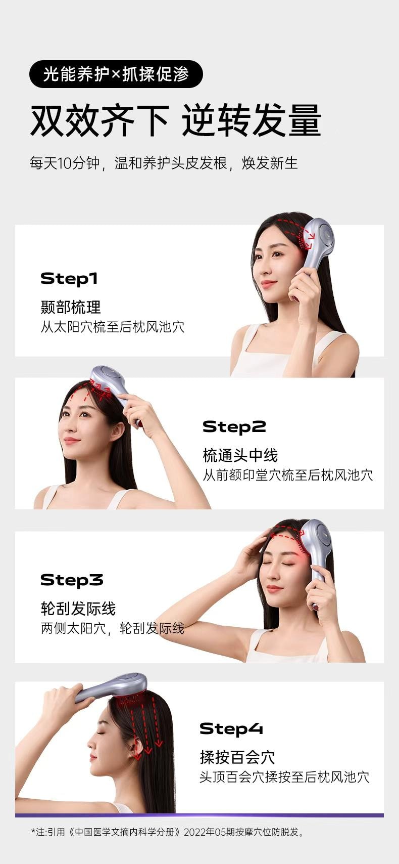 博拉利 英国 微电流按摩梳 多功能养护彩光护理 暮光紫色 1件