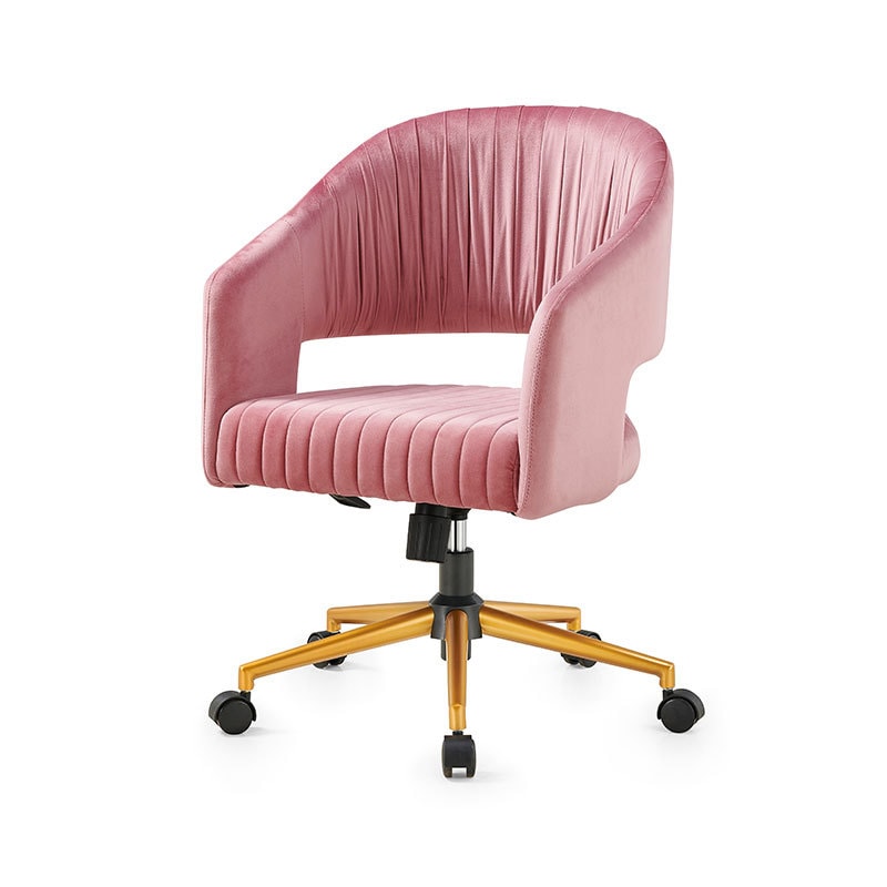 【美國現貨】LUXMOD輕奢化妝椅 粉紅色絨布 單人位