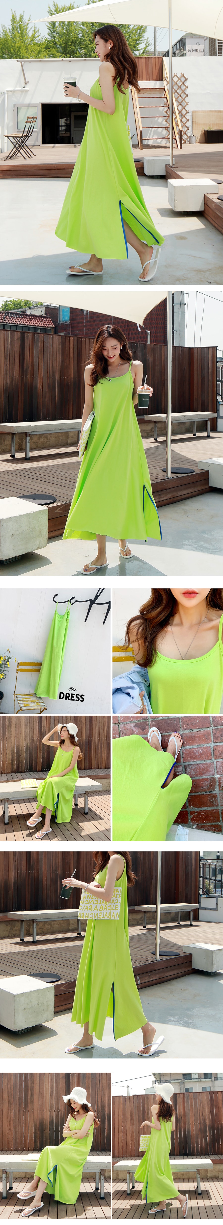 Sun Maxi Dress #Lime One Size(S-M)