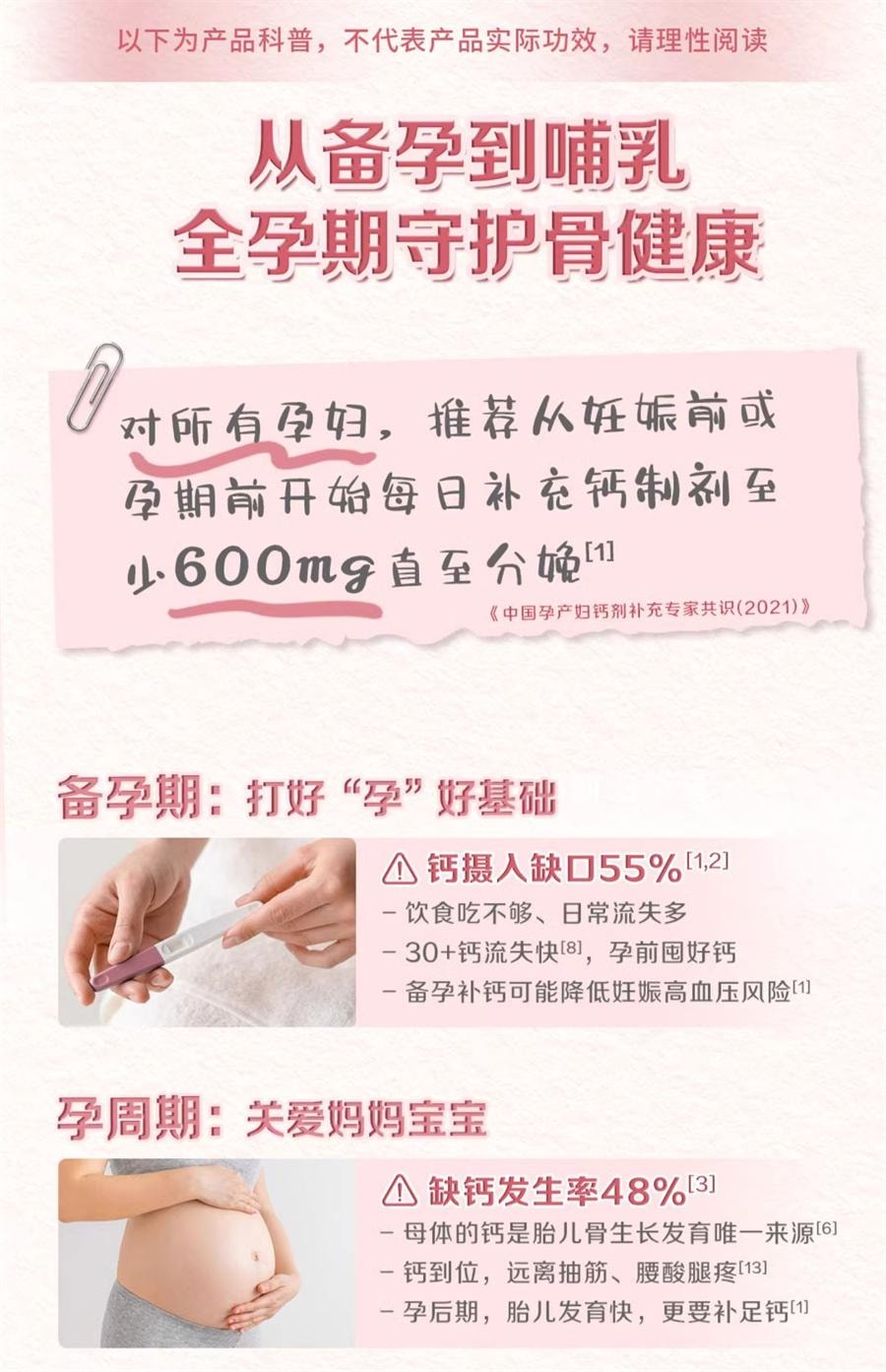 【中国直邮】 钙尔奇 孕妇钙片柠檬酸钙维生素d3全孕期哺乳期女性补钙  60粒/罐