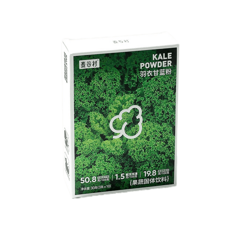 【中国直邮】 麦谷村 羽衣甘蓝粉 膳食纤维 健身低脂肪 青汁蔬菜粉 代餐粉 蔬菜霸王 3g*10袋【体操世界冠军推荐】