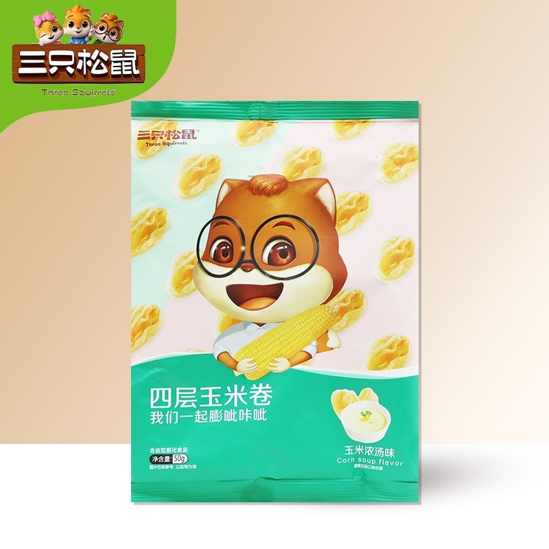 【中國直郵】 三隻松鼠 四層玉米捲50g
