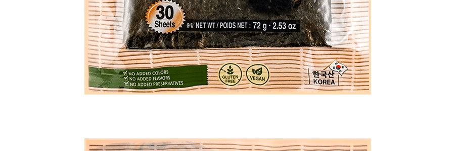 韓國WANG 壽司手捲專用海苔 30片入 72g