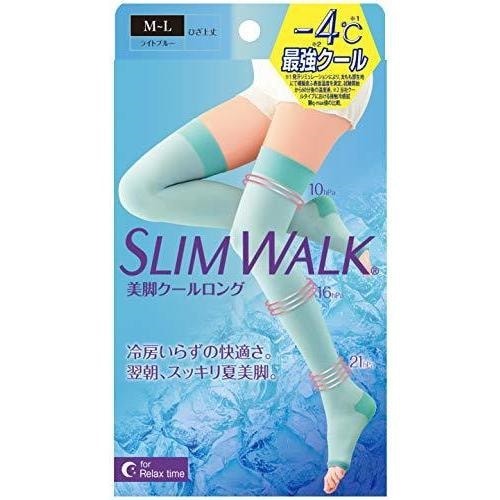 日本 SLIMWALK 強壓力長筒涼感美腿纖瘦腿塑形襪 M-L 1pc