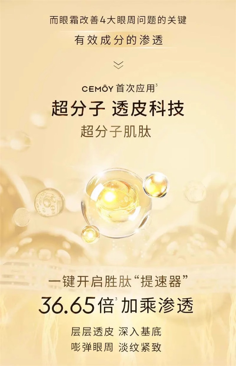 【中國直郵】澳洲 cemoy. 第3代小飛碟 晶耀立體緊緻多效眼霜 撫眼紋 提眼角 淡淚溝 塑眼廓 20ml/瓶【朱梓驍同款】