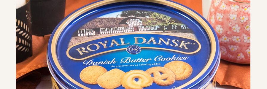 ROYAL DANSK デンマークロイヤルバタークッキー詰め合わせ缶、12オンス - Yami