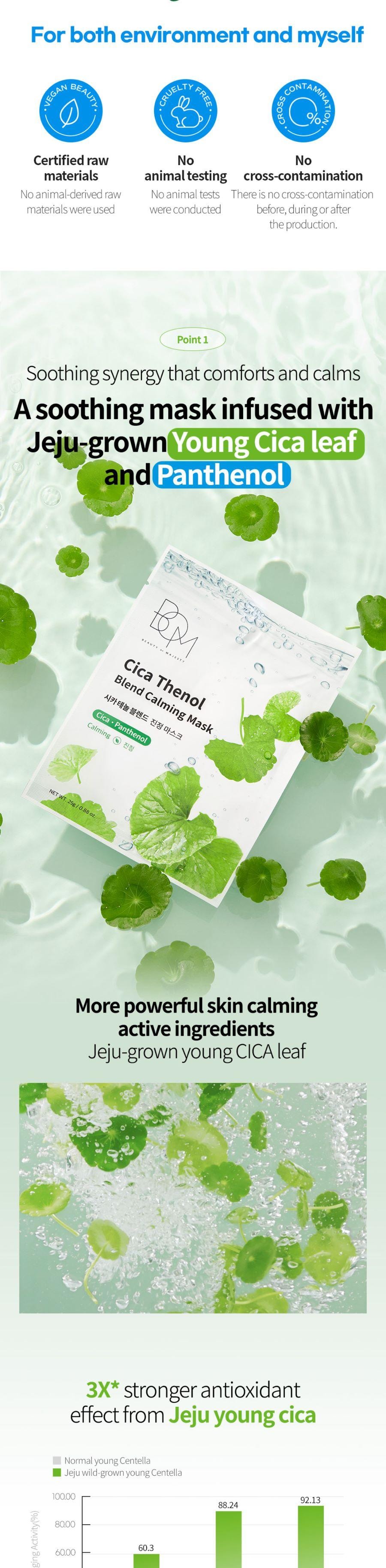 韓國 BOM 積雪草舒緩面膜舒緩保濕水潤鎮定改善修護增強屏障 10片/250g