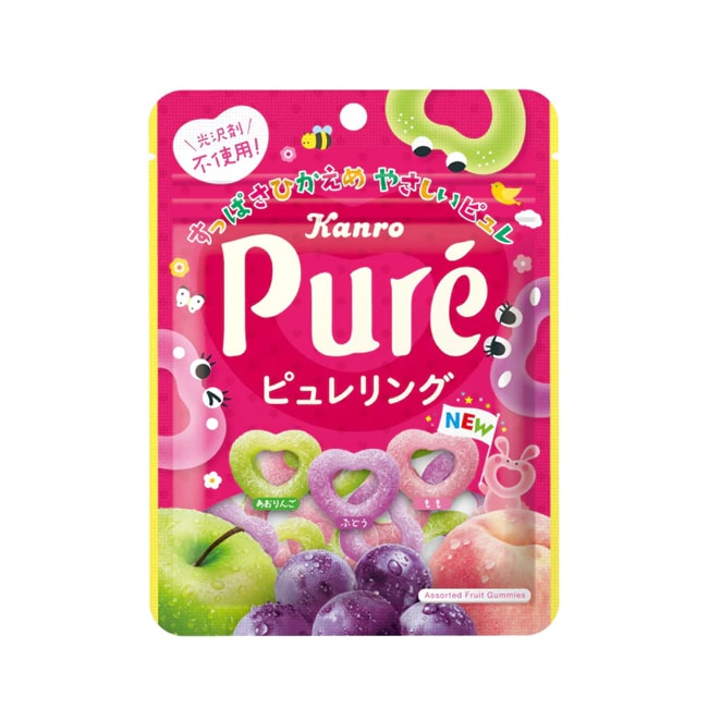 【日本直郵】Kanro甘樂 Pure原漿心型果汁軟糖 63g