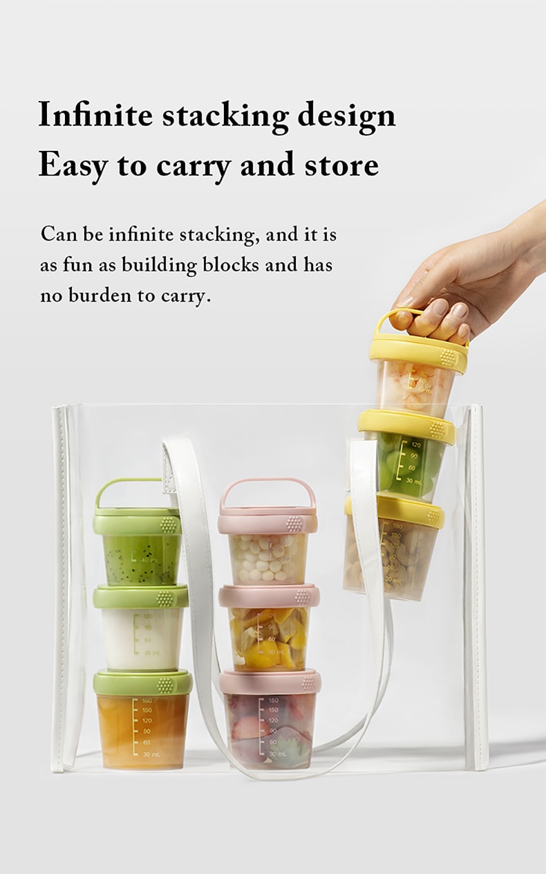 3pcs Stackable Baby Food Storage Containers Infant Milk Powder