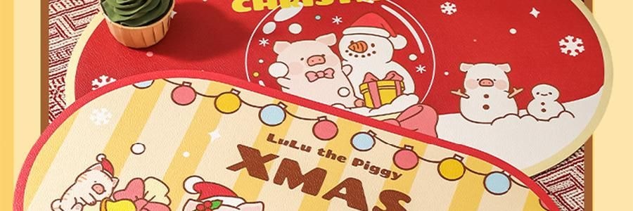 川島屋 LULU豬聖誕餐墊 隔熱墊餐桌防燙耐高溫碗盤墊西餐墊 水晶球款 27cm