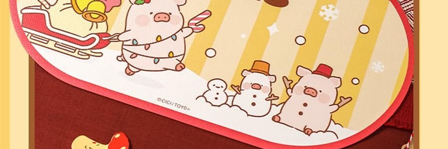 川島屋 LULU豬聖誕餐墊 隔熱墊餐桌防燙耐高溫碗盤墊西餐墊 水晶球款 27cm