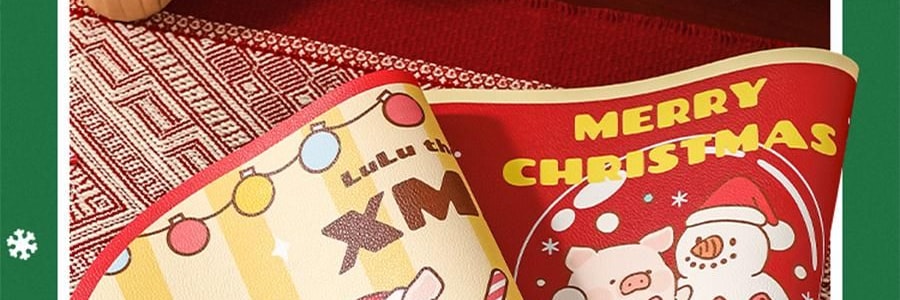 川島屋 LULU豬聖誕餐墊 隔熱墊餐桌防燙耐高溫碗盤墊西餐墊 水晶球款 27cm