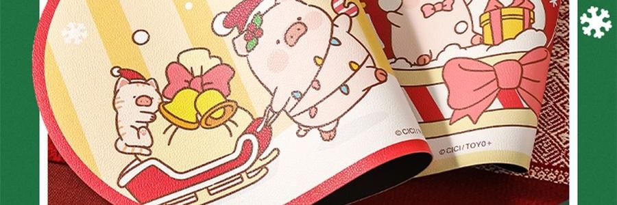 川島屋 LULU豬聖誕餐墊 隔熱墊餐桌防燙耐高溫碗盤墊西餐墊 水晶球款 27cm