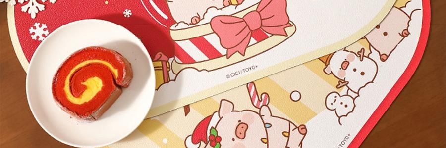 川島屋 LULU豬聖誕餐墊 隔熱墊餐桌防燙耐高溫碗盤墊西餐墊 水晶球款 27cm