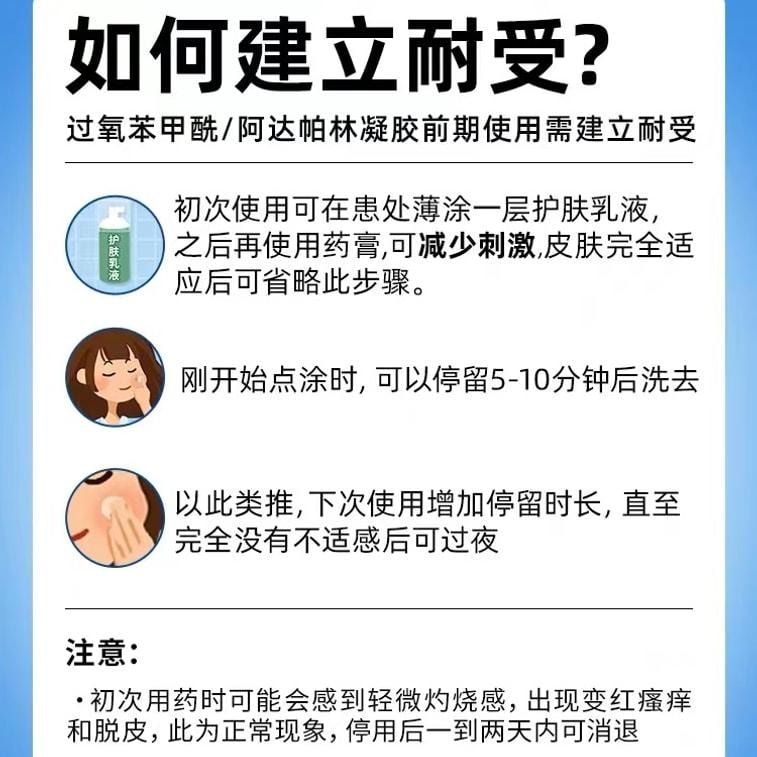 【中國直郵】 班賽 過氧苯甲醯凝膠祛痘藥膏痤瘡消炎藥去痘印治痘痘爆痘藥膏 15g/盒