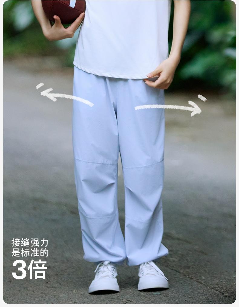 【中國直郵】ubras旗下likeuu夏季成人兒童防曬衣 UPF50+ 高階款梭織長褲 天幕藍 130