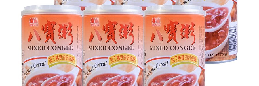 台灣泰山 八寶粥 早餐穀物即食粥 375g*6瓶裝