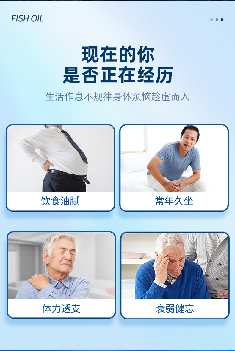 【中国直邮】仁和鱼油软胶囊60g 鱼肝油深海鱼油软胶囊60粒 中老年男女成人dha 辅助降血脂