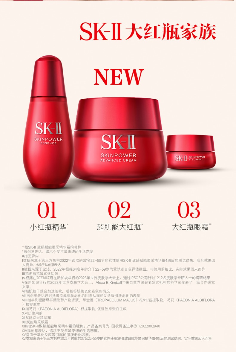 【日本直邮】日本 SK-II SK2 新版大红瓶面霜 全新超肌能大红瓶 滋润型 80g