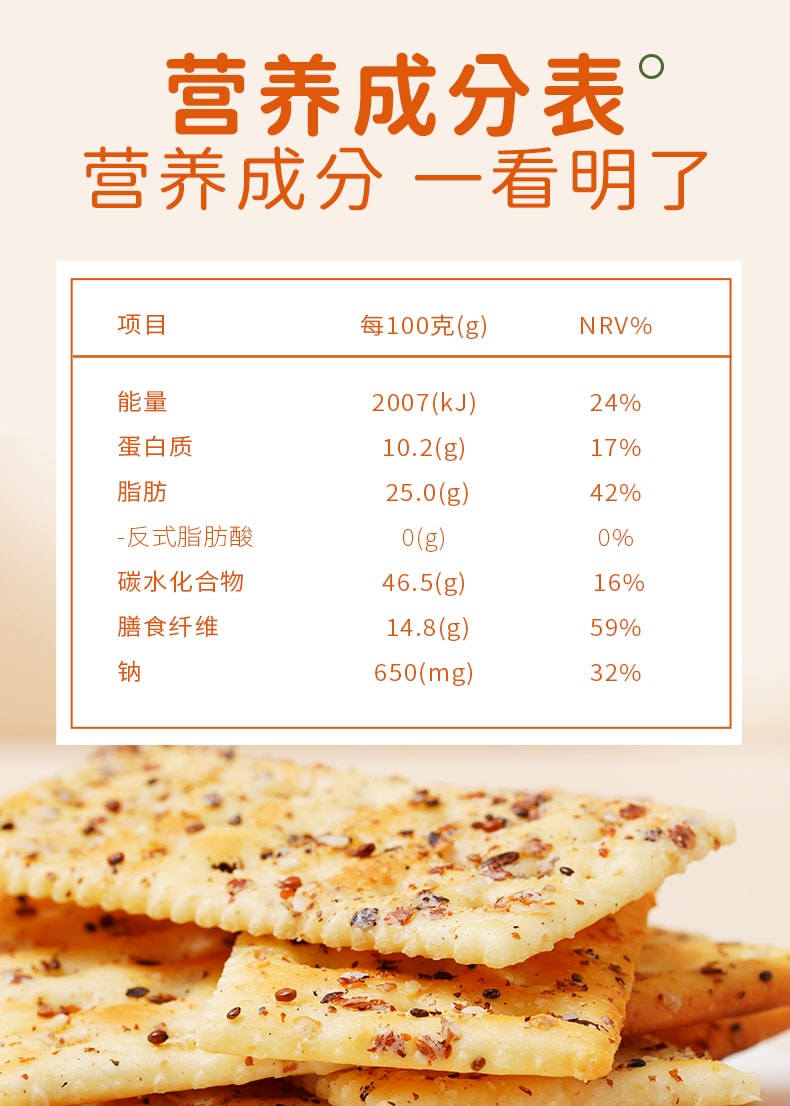 煌记 三色藜麦苏打饼干 180g 0 蔗糖减脂款 办公追剧解馋 营养脆口零食