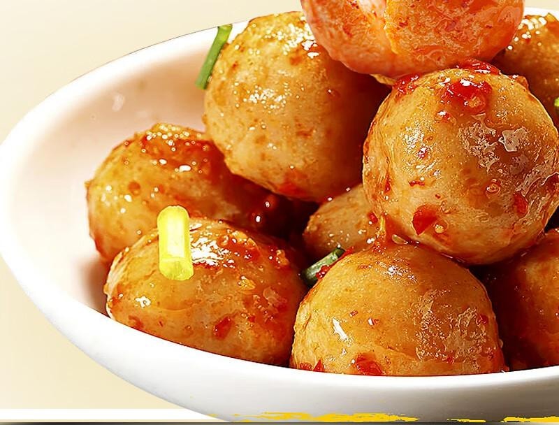 【中国直邮】 馋小赖 鱼蛋蛋鱼丸麻辣小吃即食宿舍辣味零食海味香辣丸子休闲食品 8包   64g
