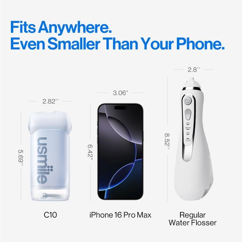 USMILE 升級版口腔護理盥洗包套餐 黑色五限時特價 1組 Y10PRO人工智慧引導電動牙刷+C10便攜式沖牙器