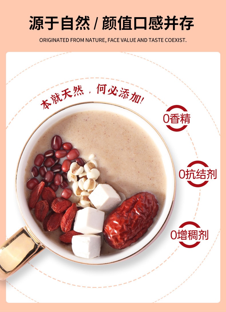 【中国直邮】过湾  红豆薏米枸杞粉营养饱腹轻食谷物粉代餐粉膳食纤维富硒五谷杂粮粉   20g*10袋