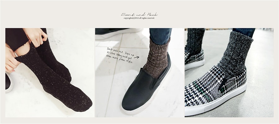[KOREA] Wool and Angora Blend Crew Fashion Socks 3-Pairs(Black/Brown/Charcoal) [Free Shipping]