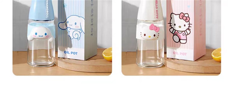 【限時促銷】 Marsica 三麗鷗玻璃油壺 自動開合 防漏控油 醬油壼 套裝家用 500ML-凱蒂貓 Hello Kitty 1個