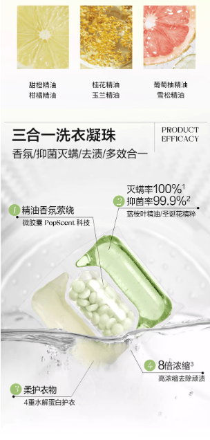 綻家 藍桉葉精油三合一洗衣凝珠桂花與清酒味/梔子花與沈香木味囤貨裝 12g*60顆