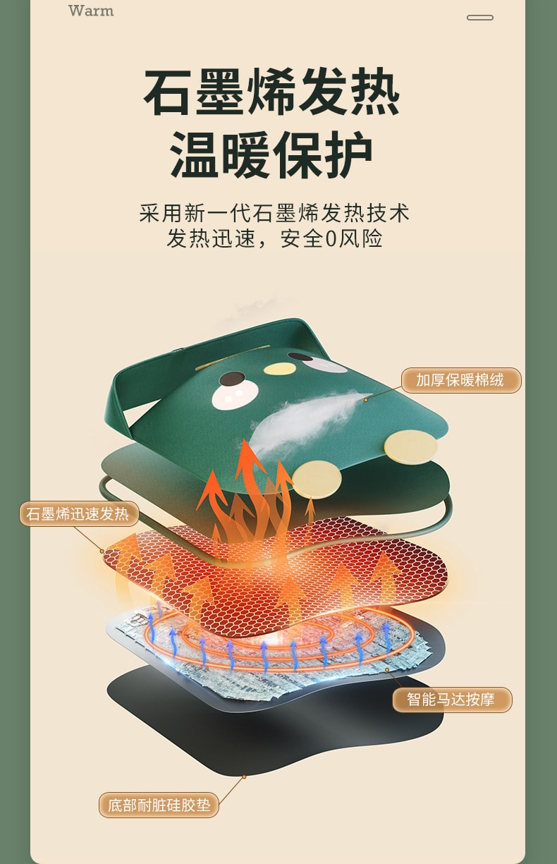 【中國直郵】梵洛 USB暖手袋充電防爆暖寶寶暖腳袋腳套石墨烯熱敷暖腹肚子熱水袋 小雛雞