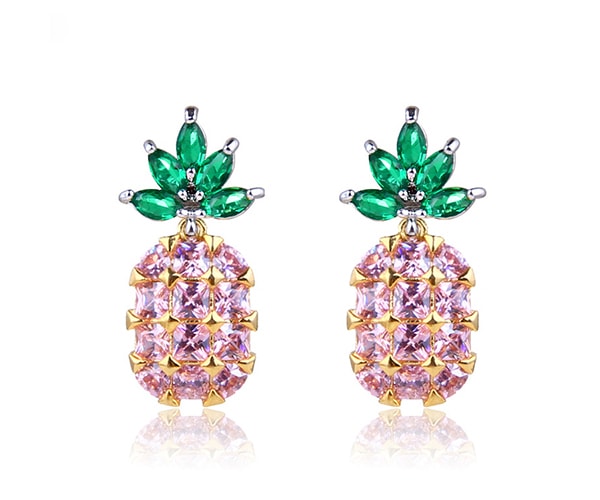 Summery Pineapple Earrings (Pink)