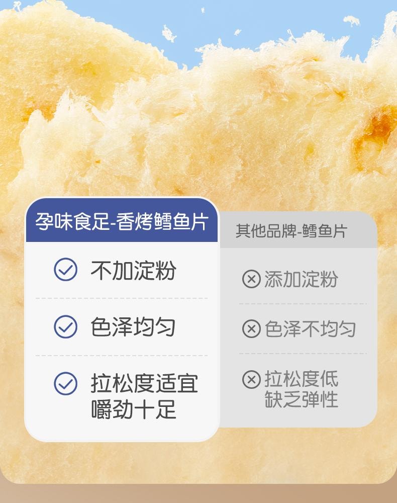 【中國直郵】 孕味食足 烤鱈魚片孕婦可吃零食高蛋白營養休閒懷孕食品海鮮烤魚片80g/盒