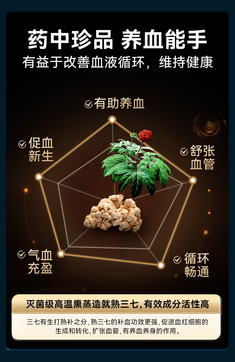 【中國直郵】萊特維健 三七血通60粒納豆激酶西洋參膠囊養護血管健康